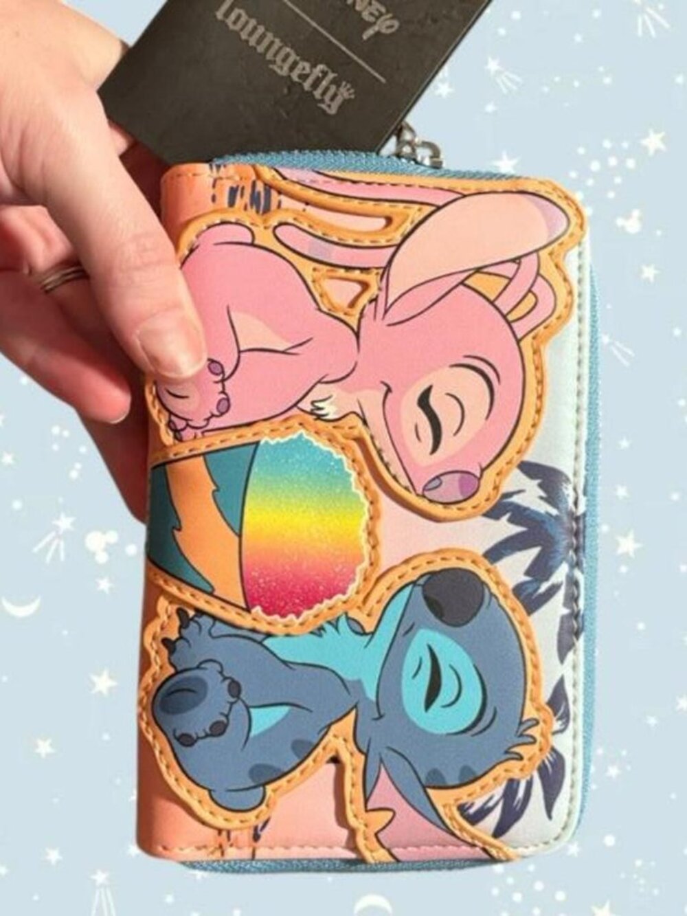 Loungefly Disney Lilo & Stitch Stitch and Angel Snowcone Sunset Wallet